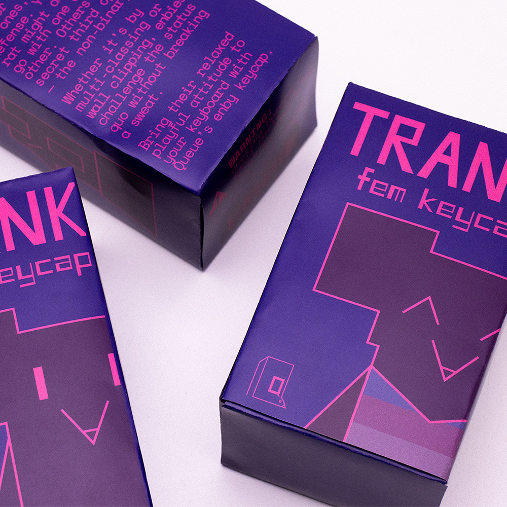 Keycap packaging design for a marginalized-gender only internet cafe.